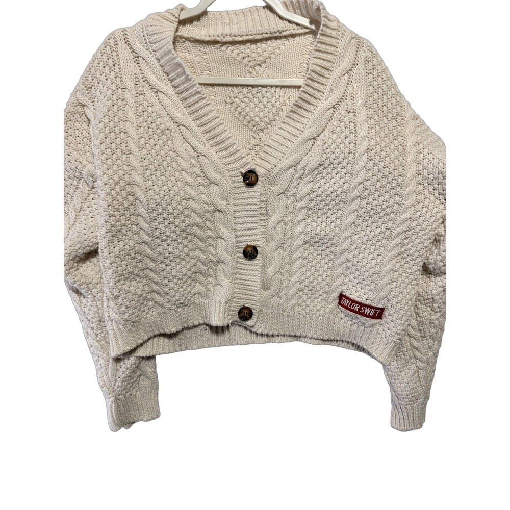 Taylor Swift Hand-made Womens Knit Cable Sweater Stars Balloon Sleeves No Tag Xl